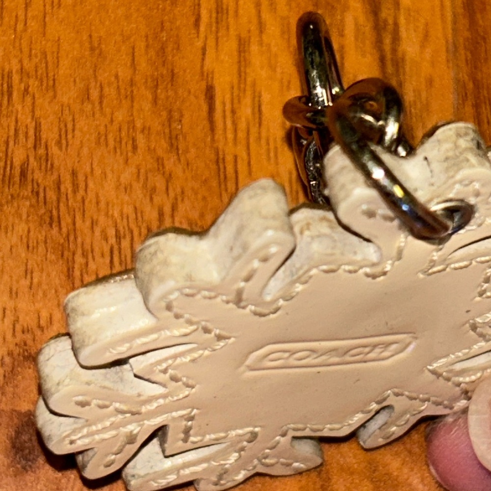 Coach Snowflake ❄️ Leather Keychain Bag Charm - Picture 11 of 14